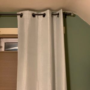 Pretty light green sparkly curtain panels